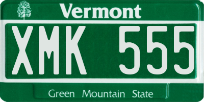 VT license plate XMK555