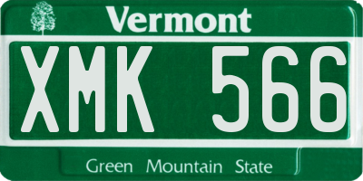 VT license plate XMK566