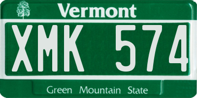 VT license plate XMK574