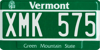 VT license plate XMK575