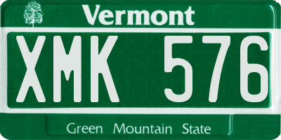 VT license plate XMK576