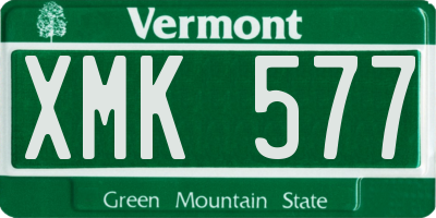 VT license plate XMK577