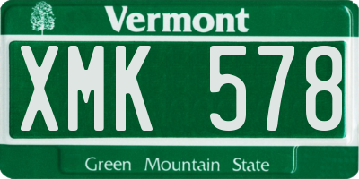 VT license plate XMK578