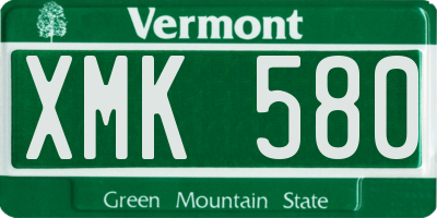 VT license plate XMK580