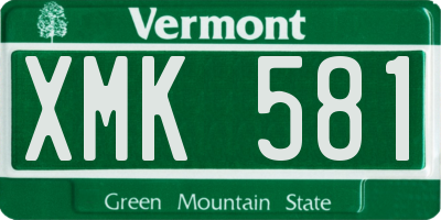 VT license plate XMK581