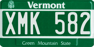 VT license plate XMK582