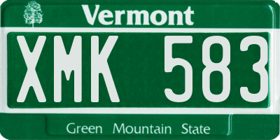 VT license plate XMK583