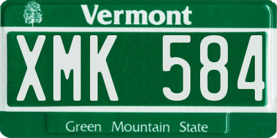 VT license plate XMK584