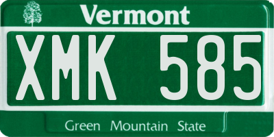 VT license plate XMK585