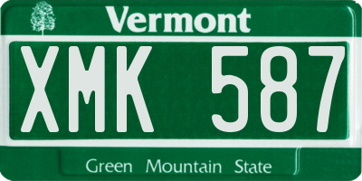 VT license plate XMK587