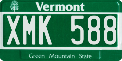 VT license plate XMK588