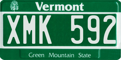 VT license plate XMK592