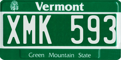 VT license plate XMK593