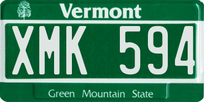 VT license plate XMK594