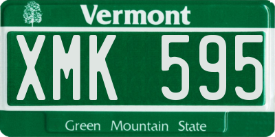 VT license plate XMK595