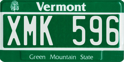 VT license plate XMK596