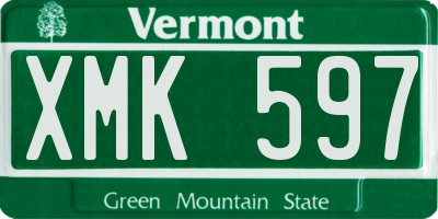 VT license plate XMK597