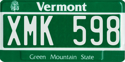 VT license plate XMK598