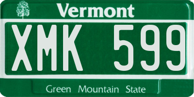 VT license plate XMK599