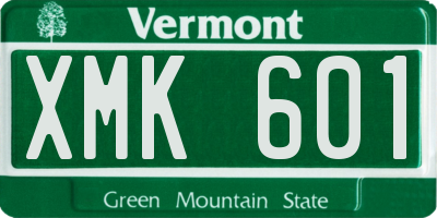 VT license plate XMK601
