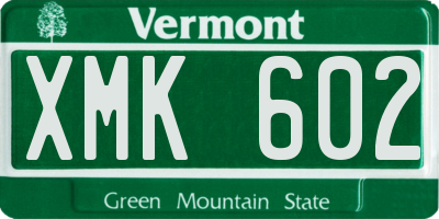 VT license plate XMK602