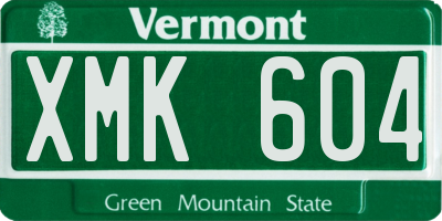 VT license plate XMK604