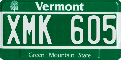VT license plate XMK605
