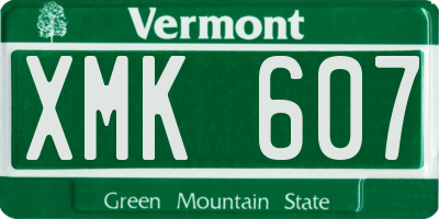 VT license plate XMK607
