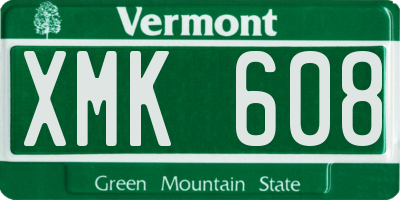 VT license plate XMK608