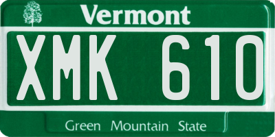 VT license plate XMK610