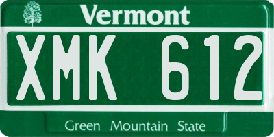 VT license plate XMK612