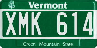 VT license plate XMK614