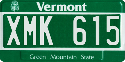 VT license plate XMK615