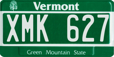 VT license plate XMK627
