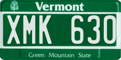 VT license plate XMK630