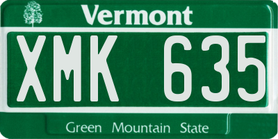 VT license plate XMK635