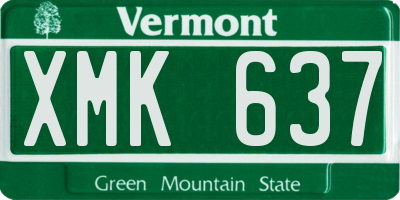 VT license plate XMK637