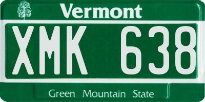 VT license plate XMK638
