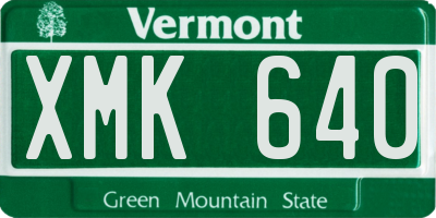 VT license plate XMK640