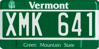VT license plate XMK641