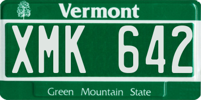 VT license plate XMK642