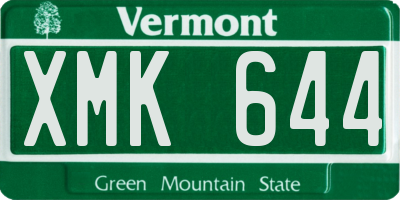 VT license plate XMK644