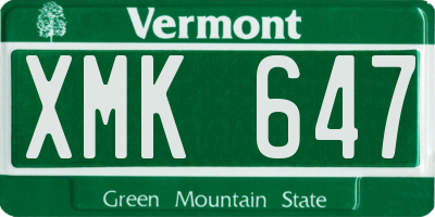 VT license plate XMK647