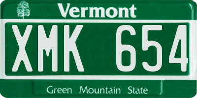 VT license plate XMK654