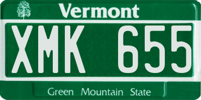 VT license plate XMK655