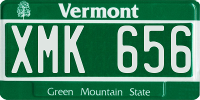 VT license plate XMK656