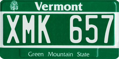 VT license plate XMK657