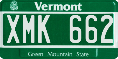 VT license plate XMK662