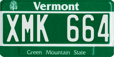 VT license plate XMK664
