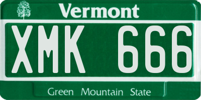 VT license plate XMK666